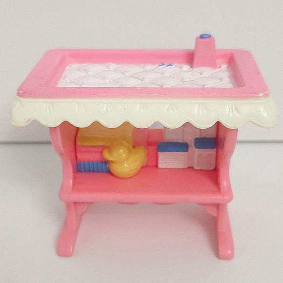 Fisher Price Vintage 90s Loving Family Pink Baby Nursery Dollhouse Furniture - Picture 6 of 9